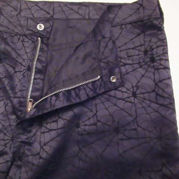 Vintage Black Velvet Spider Web Cobwebs Pants Sz 36 The Creative Brand Cykxtees - Picture 12 of 15